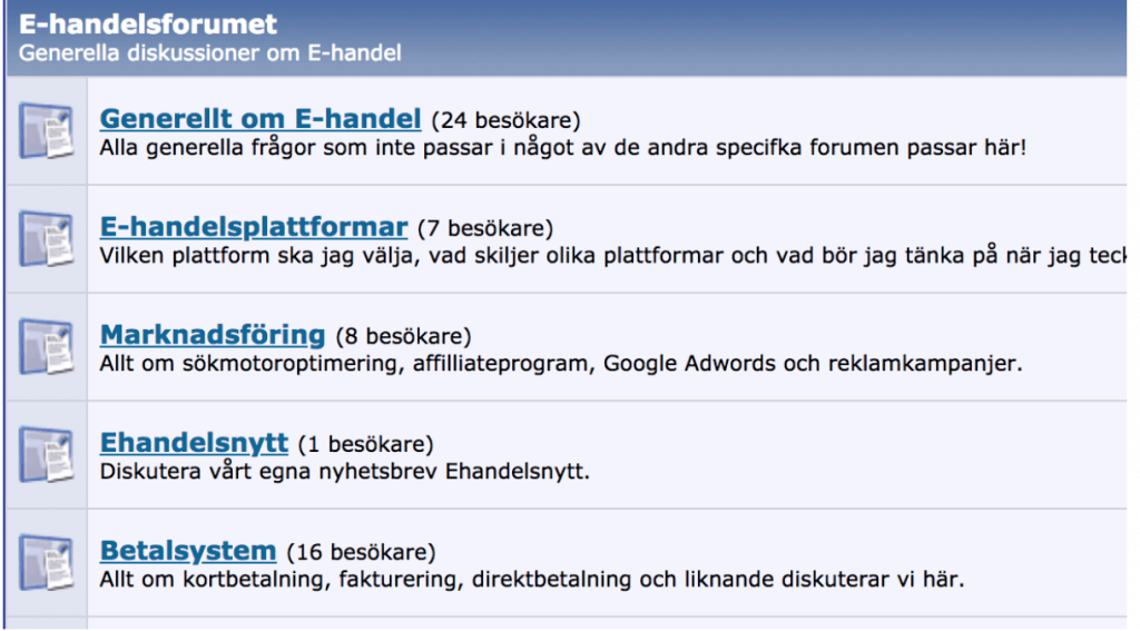 E-Commerce Forums