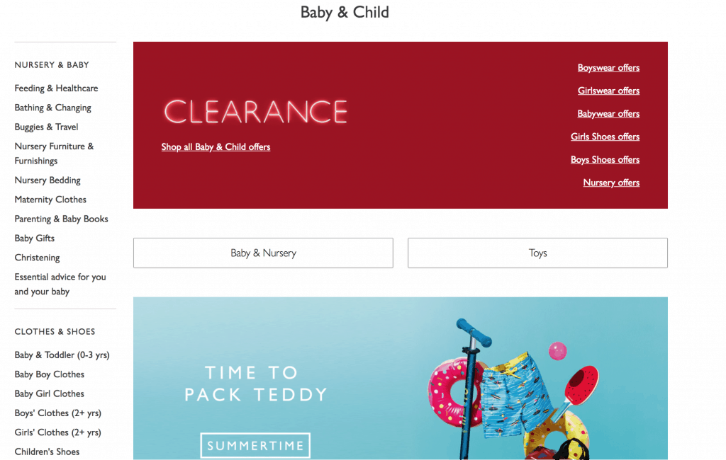 John Lewis & Partners - Fashion Ecommerce Marketing Strategy Example.