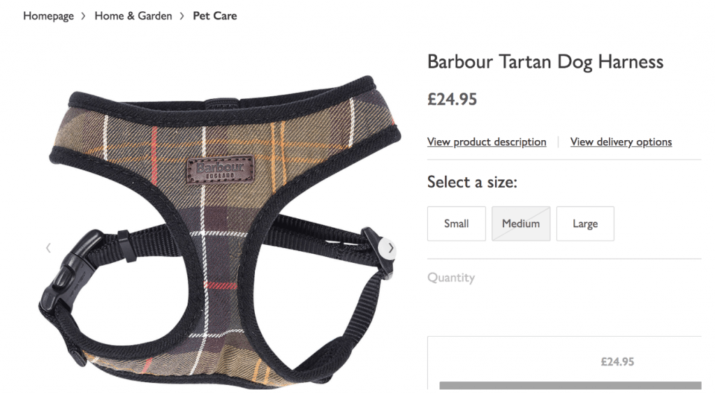 Barbour Dog Harness Ecommerce