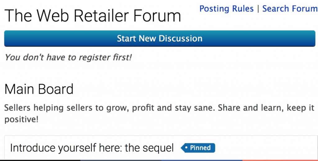 webretailer forum