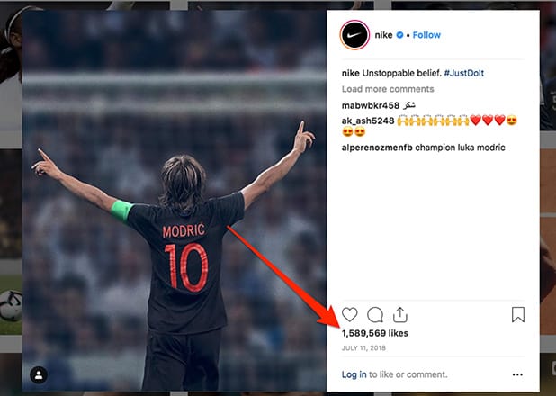 Nike's Instagram Page