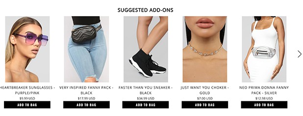 Fashion Nova Add-on Suggestions