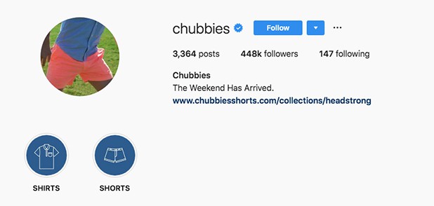 Chubbies Instagram Account
