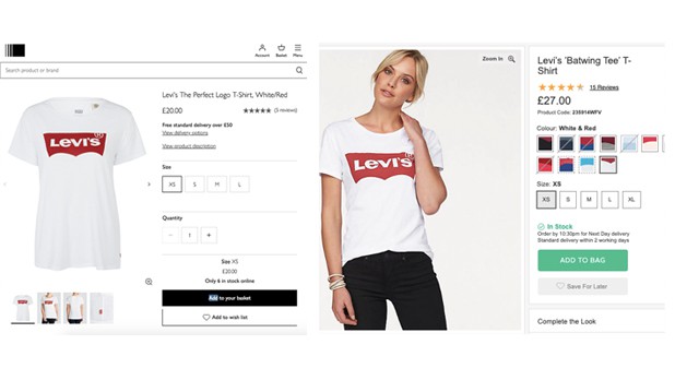 Levis Price Comparison