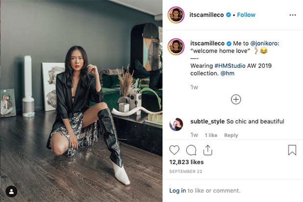 how to drive traffic to your ecommerce store- instagram post of an influencer