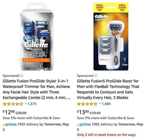 Amazon Subscription Service Gillette Example