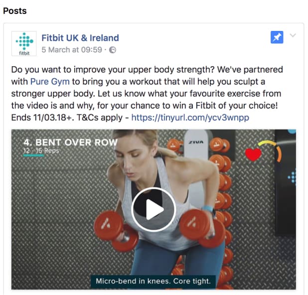 Fitbit Facebook Marketing