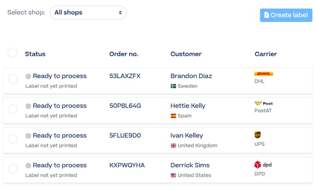 How to automate the selection of shipping labels in ERP