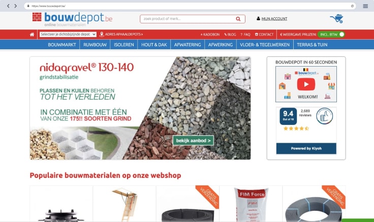 bouwdepot website view