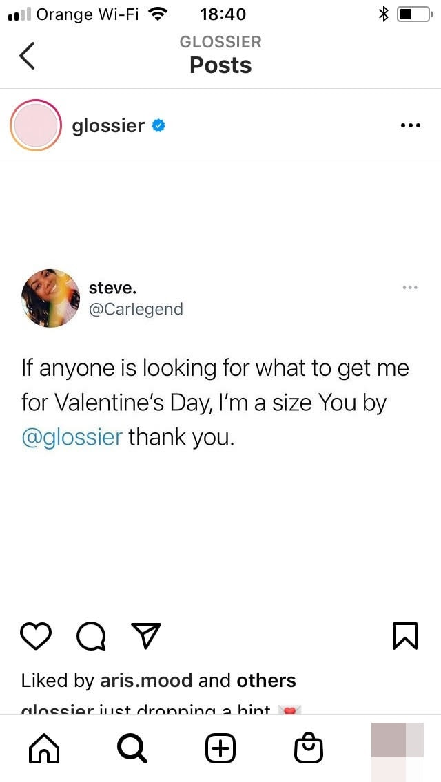 glossier instagram