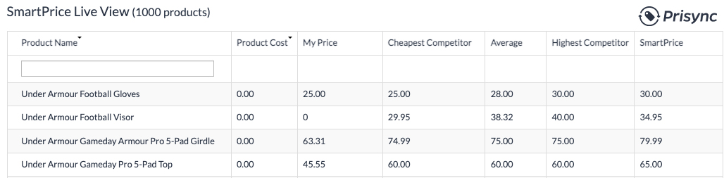 SmartPrice Live view