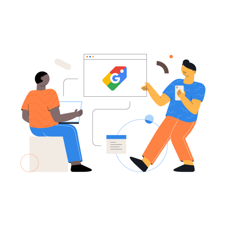 google shopping pricing - two man working together