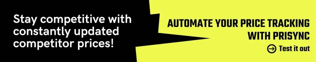 Prisync banner that says automate your price tracking
