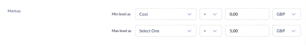 competitive price recommendation - markup preference