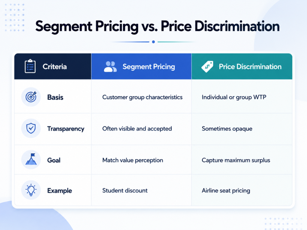 segment pricing vs price discrimination