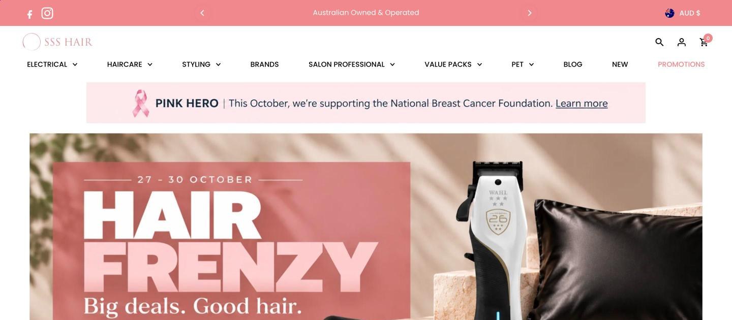 SSS HAIR website